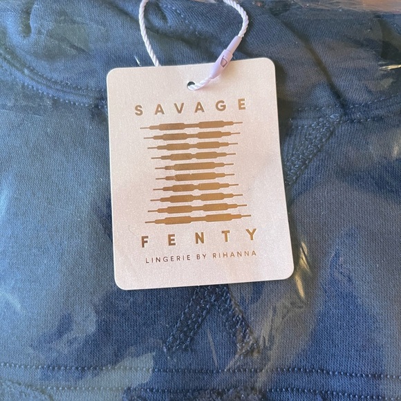 Savage X Fenty Royal Boss Blue Longsleeve Oversized Xssential Drawstring Hoodie - Picture 9 of 14